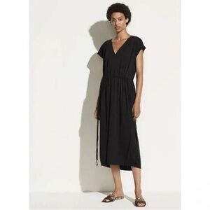 Vince Black Popover V-neck Tier Dress
